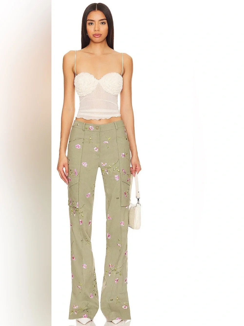 LoveShackFancy embroidered Dolisa military jacket and Ainsworth pant floral SET - Picture 5 of 10